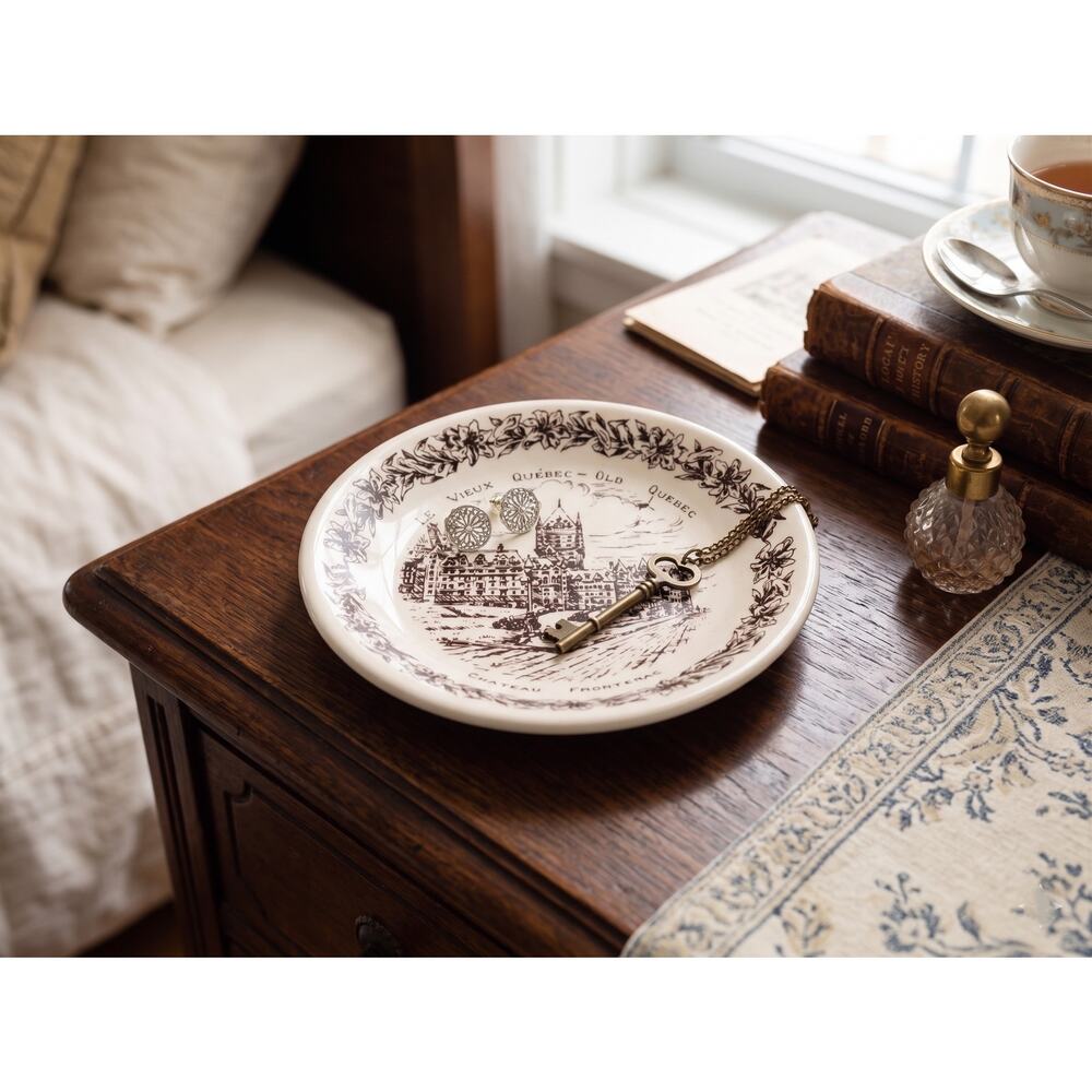 Vintage Wood & Sons English Ironstone 4" Dish -Le Vieux Quebec Chateau Frontenac